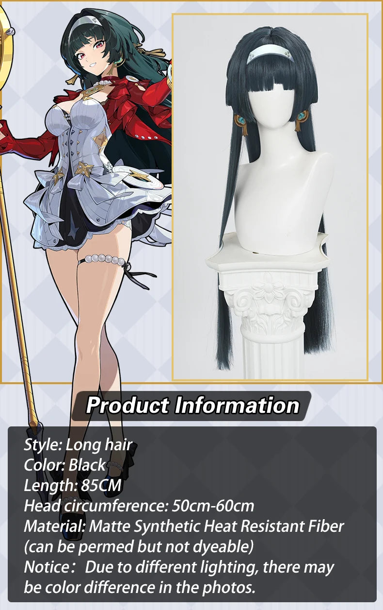 UWOWO Astra Yao Wig Game Zenless Zone Zero ZZZ Astra Yao Cosplay Wig Dark Green Hair Halloween Wig