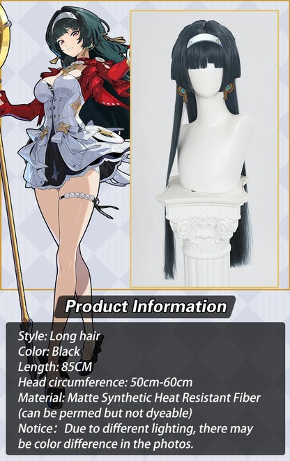 UWOWO Astra Yao Wig Game Zenless Zone Zero ZZZ Astra Yao Cosplay Wig Dark Green Hair Halloween Wig