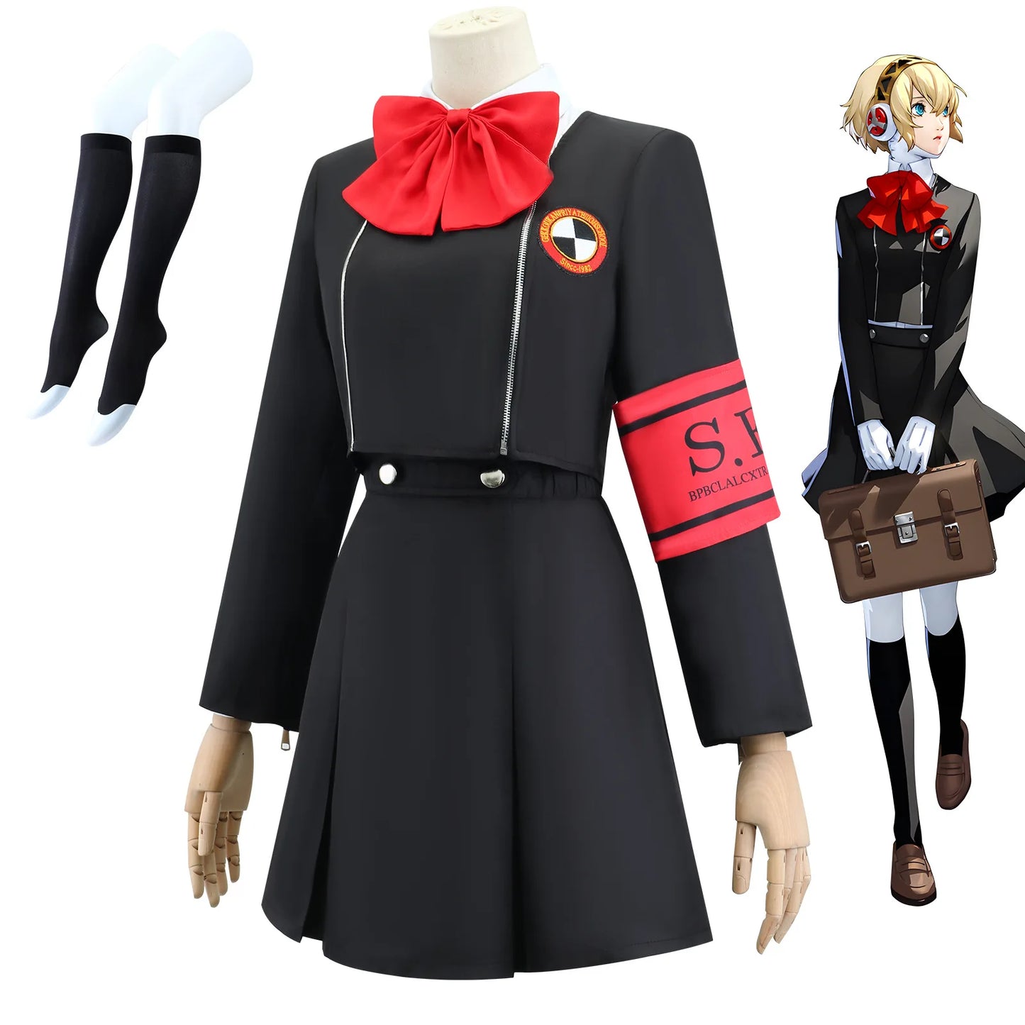 Revelations Persona Aigis Cosplay Costume Set Asian Size Polyester