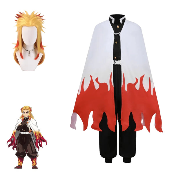 Kimetsu no Yaiba Kyojuro Rengoku Cosplay Set Polyester