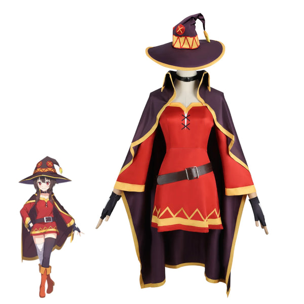 KonoSuba Megumin Cosplay Costume Full Set Polyester Asian Size