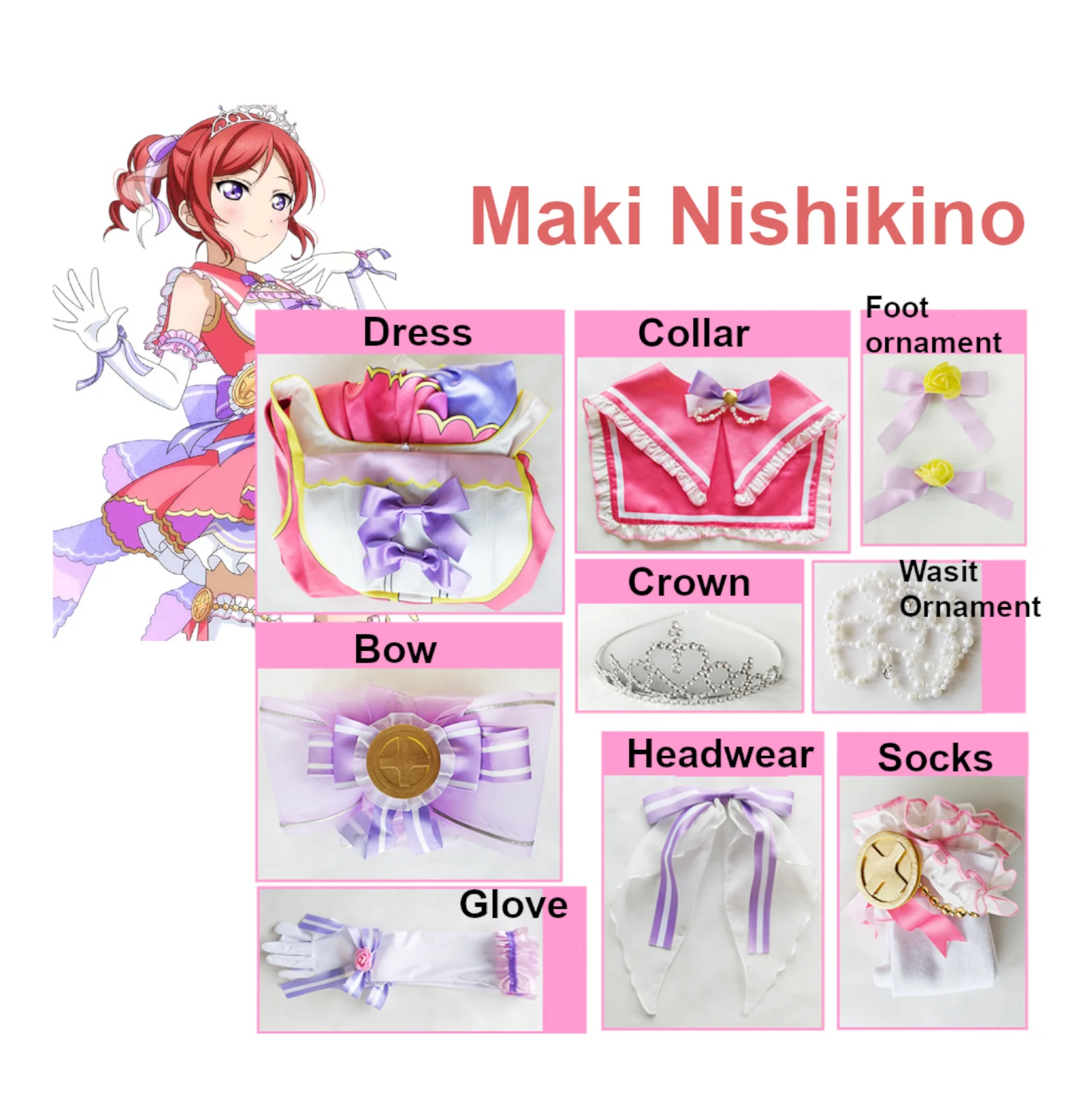 Love Live Countdown Cosplay Costume Women Polyester Set