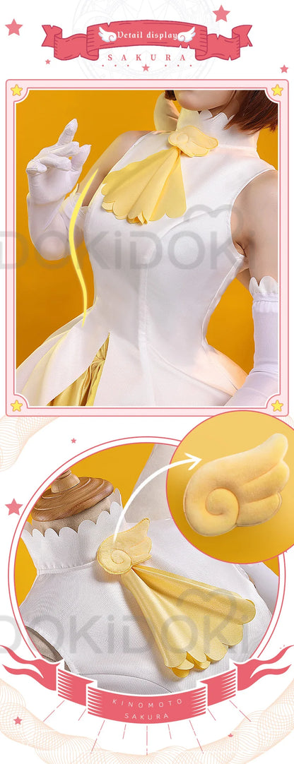 Kinomoto Sakura Cosplay Anime Card Captor Sakura Cosplay Costume DokiDoki-SR Cute Yellow Dress Sakura Yellow Dress