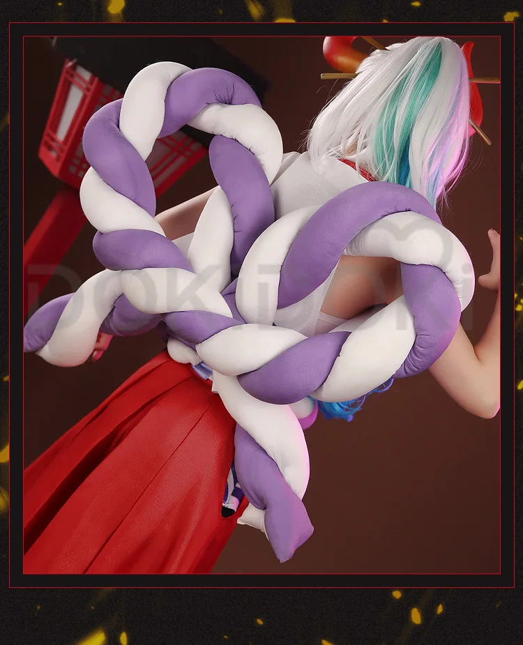 IN STOCK Yamatoo Cosplay Costume Anime DokiDoki-R Yamatoo Kimono Big Bow Halloween Yamatoo Kimono Wig Horns Shoes Cosplay Kimono