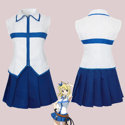 Fairy Tail Lucy Heartfilia Cosplay Costume Set Polyester Asian Size