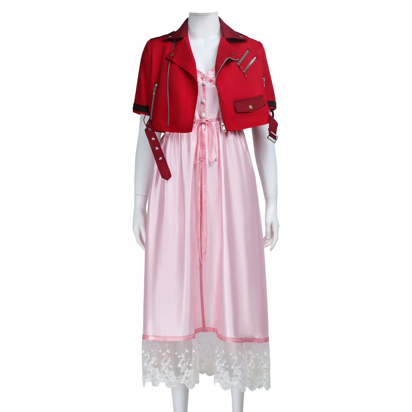 Final Fantasy Aerith Gainsborough Cosplay Set Women Polyester