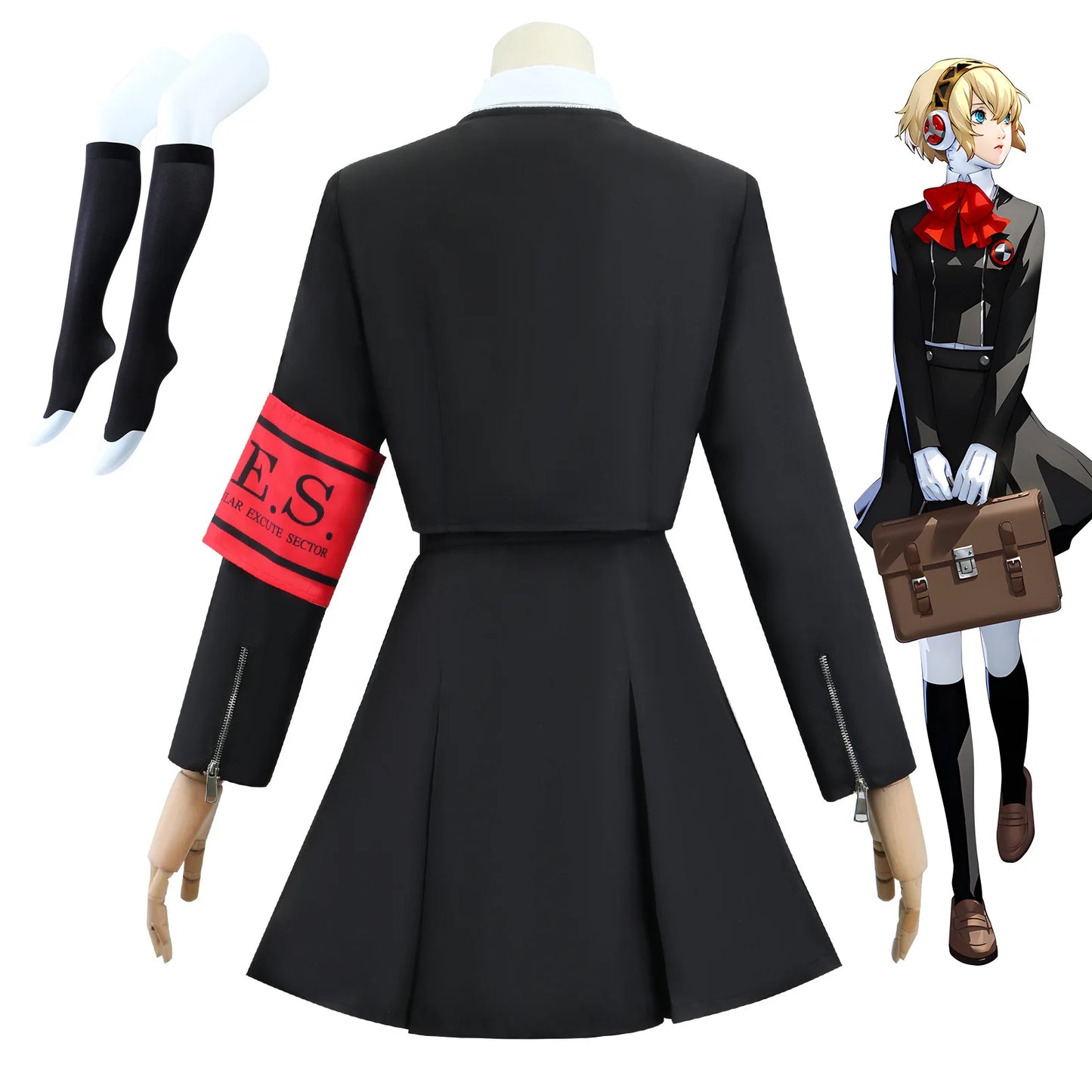 Revelations Persona Aigis Cosplay Costume Set Asian Size Polyester