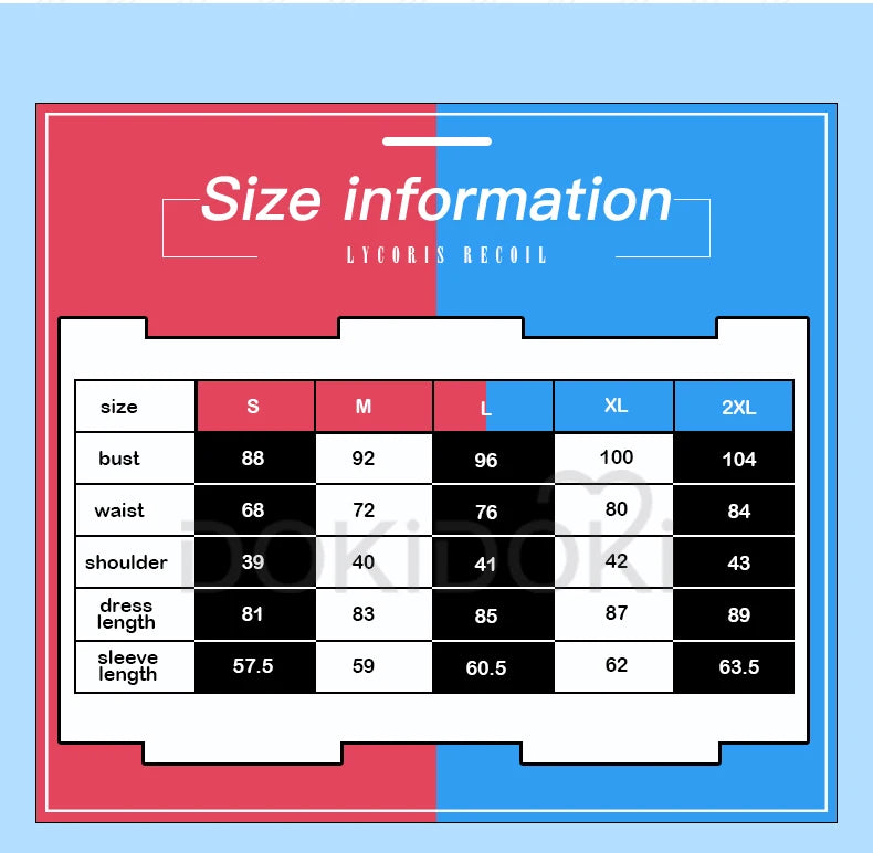 IN STOCK Inoue Takina/Nishikigi Chisato Cosplay Anime Lycoris Recoil Costume DokiDoki-R Lycoris Recoil Plus Size Christmas