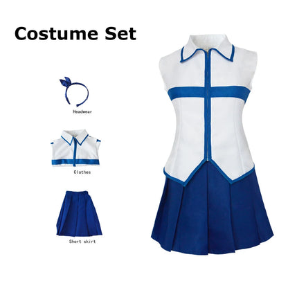 Fairy Tail Lucy Heartfilia Cosplay Costume Set Polyester Asian Size