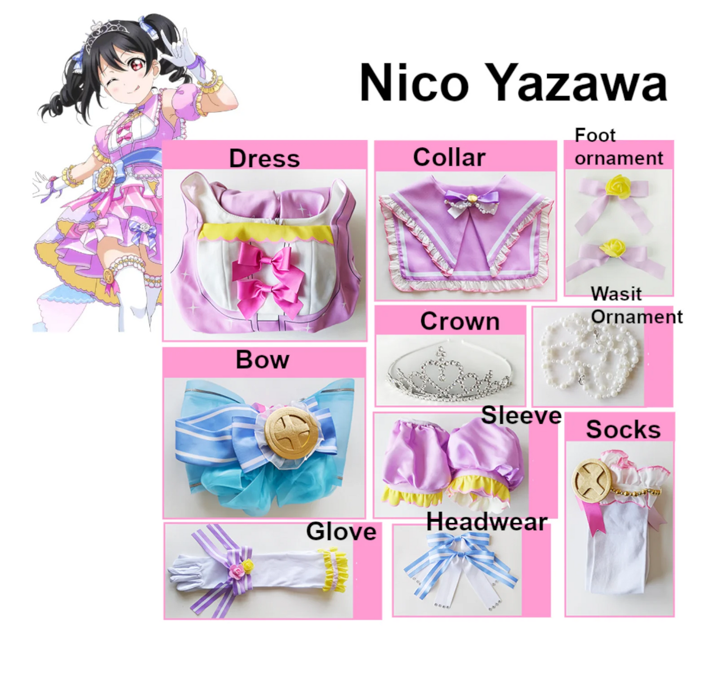 Love Live Countdown Cosplay Costume Women Polyester Set