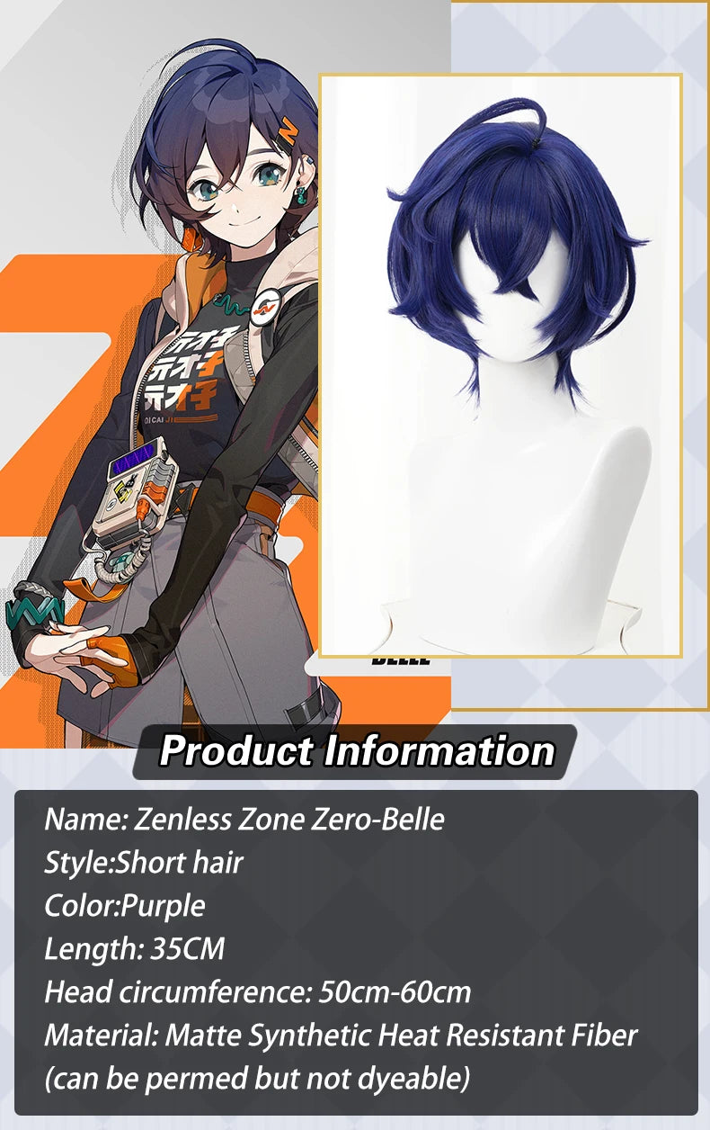 UWOWO Belle Wig Game Zenless Zone Zero Cosplay/ZZZ Cosplay Belle  Cosplay Wig