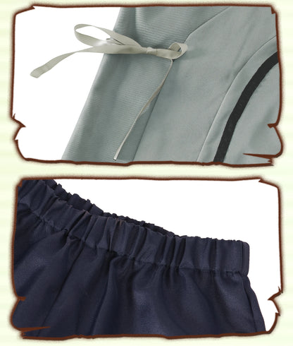 Naruto Tsunade Cosplay Costume Set Green Polyester Asian Size
