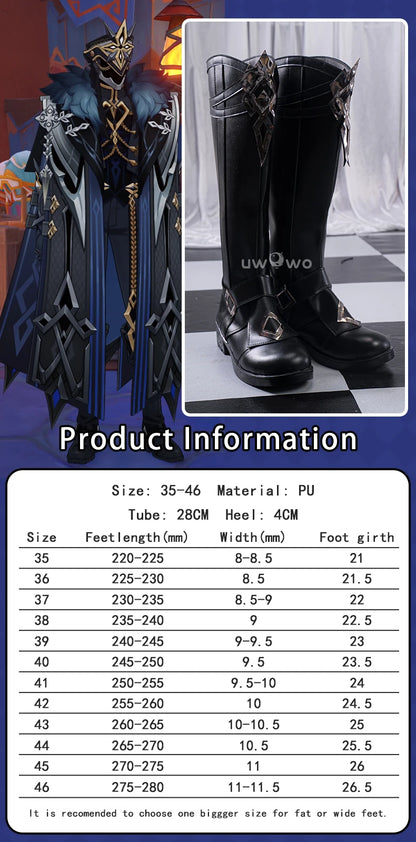 UWOWO Capitano Cosplay Shoes Game Genshin Impact Fatui Harbingers Il Capitan Cosplay Shoes Boots