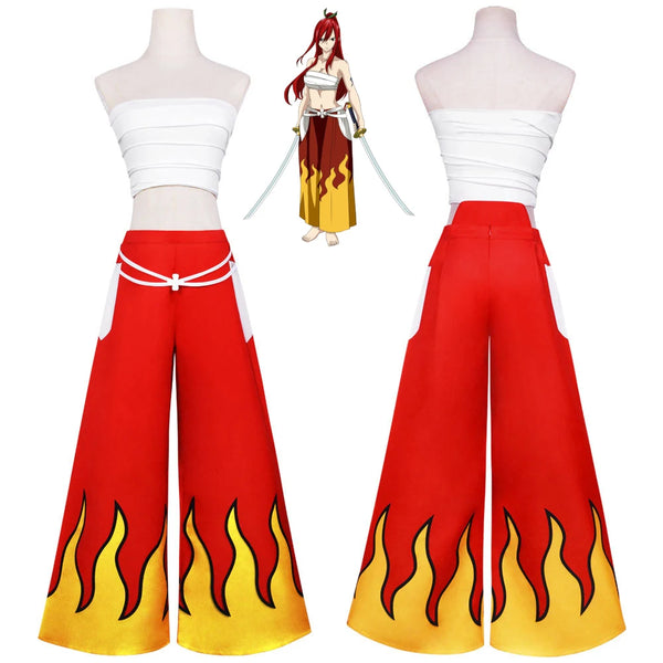 Fairy Tail Erza Scarlet Clear Heart Costume Set Polyester