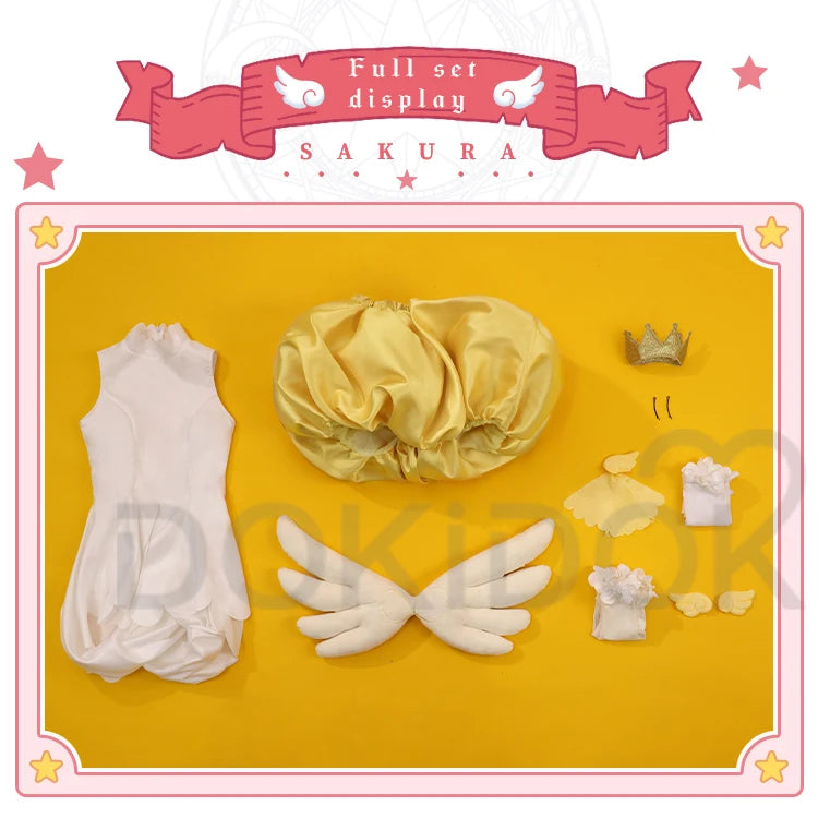Kinomoto Sakura Cosplay Anime Card Captor Sakura Cosplay Costume DokiDoki-SR Cute Yellow Dress Sakura Yellow Dress