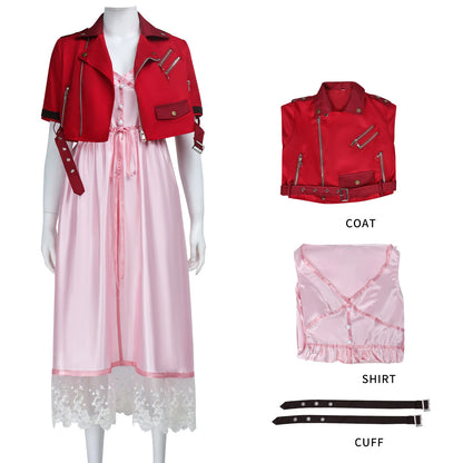 Final Fantasy Aerith Gainsborough Cosplay Set Women Polyester