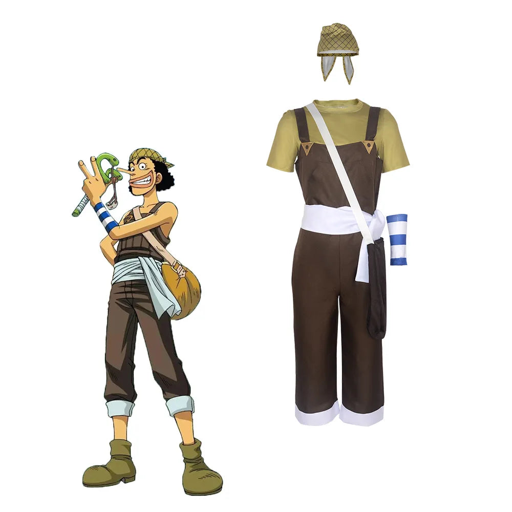 One Piece Usopp Cosplay Costume Full Set Polyester Asian Size