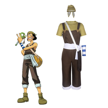 One Piece Usopp Cosplay Costume Full Set Polyester Asian Size