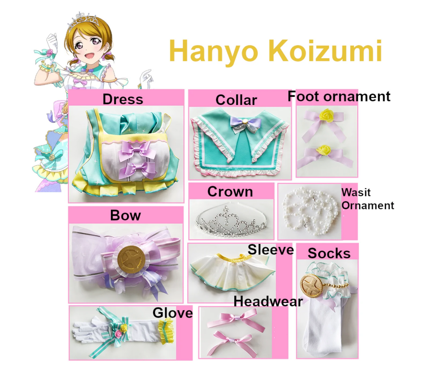 Love Live Countdown Cosplay Costume Women Polyester Set