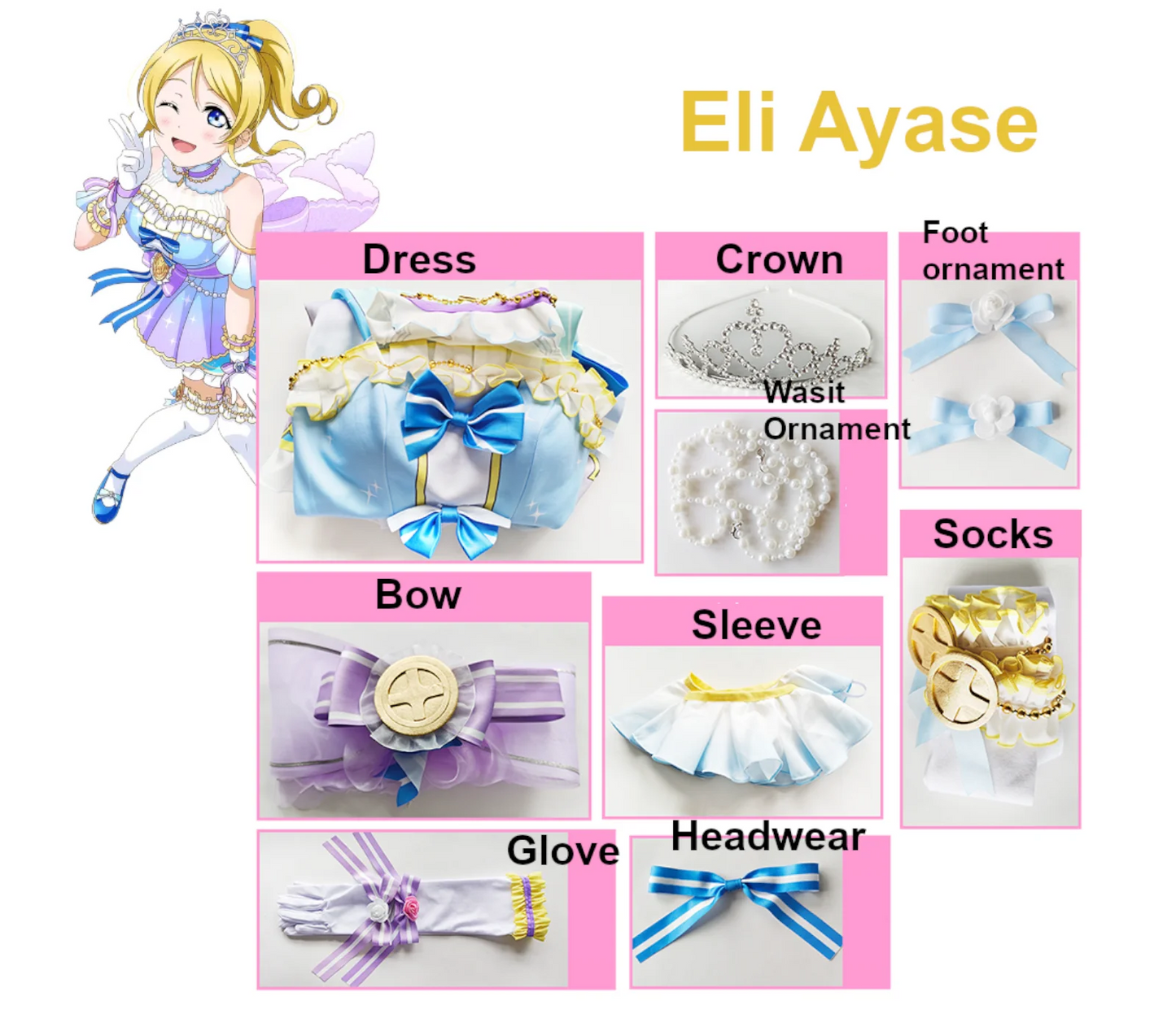 Love Live Countdown Cosplay Costume Women Polyester Set