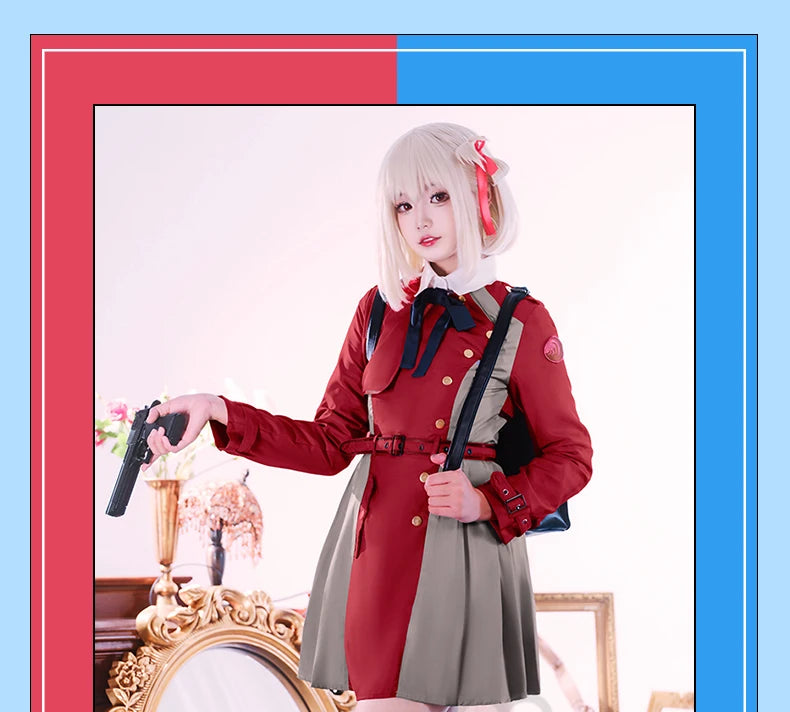 IN STOCK Inoue Takina/Nishikigi Chisato Cosplay Anime Lycoris Recoil Costume DokiDoki-R Lycoris Recoil Plus Size Christmas