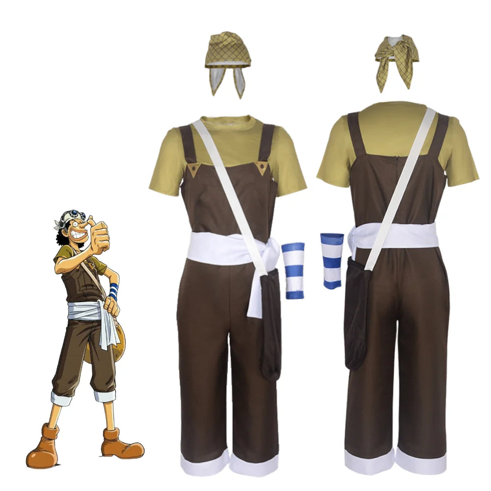 One Piece Usopp Cosplay Costume Full Set Polyester Asian Size