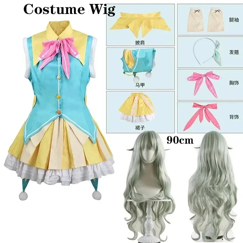 Project Sekai Kusanagi Nene Cosplay Costume Set Cotton Polyester - costume and wig / XXXL