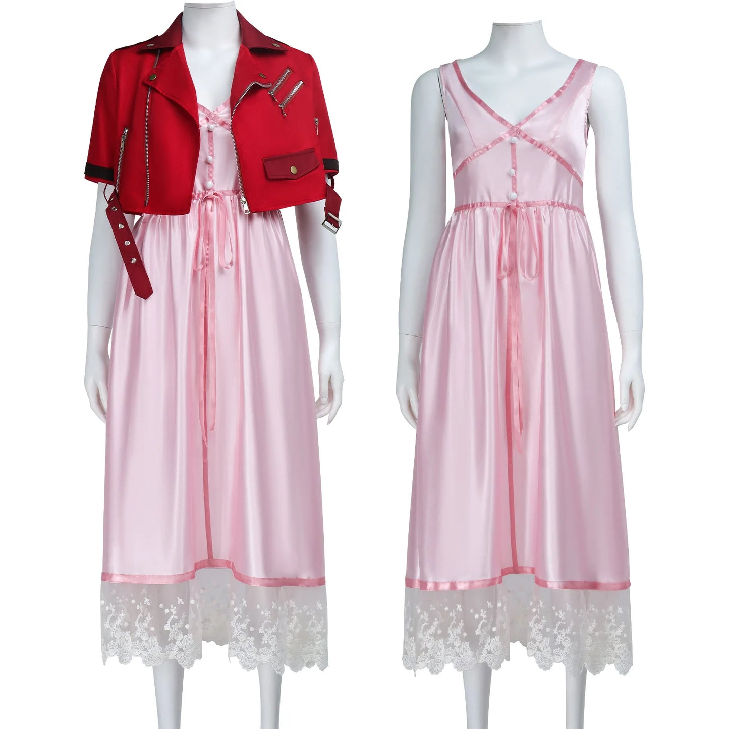 Final Fantasy Aerith Gainsborough Cosplay Set Women Polyester