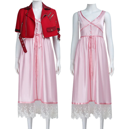 Final Fantasy Aerith Gainsborough Cosplay Set Women Polyester