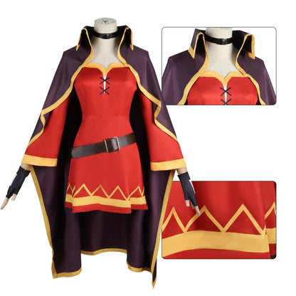 KonoSuba Megumin Cosplay Costume Full Set Polyester Asian Size
