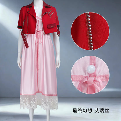 Final Fantasy Aerith Gainsborough Cosplay Set Women Polyester
