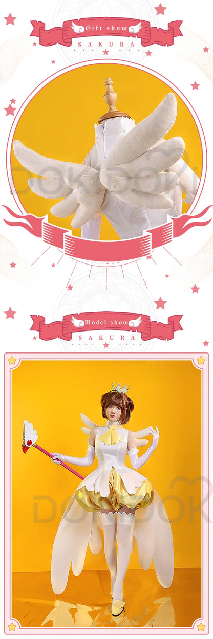 Kinomoto Sakura Cosplay Anime Card Captor Sakura Cosplay Costume DokiDoki-SR Cute Yellow Dress Sakura Yellow Dress