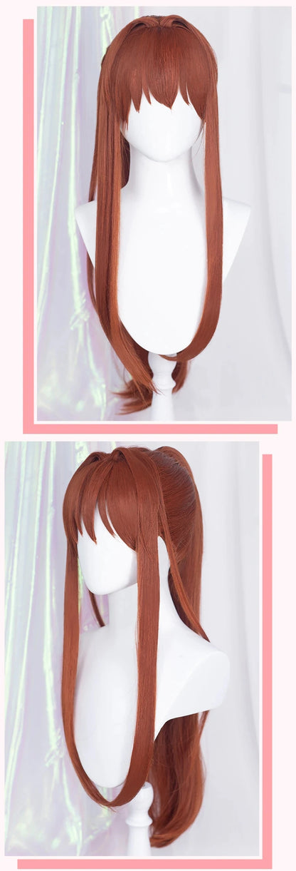 IN SOTCK Monika Cosplay Wig GAME Doki Doki Literature Club Cosplay DokiDoki Women Hair Literature Club Cosplay Monika Wigs