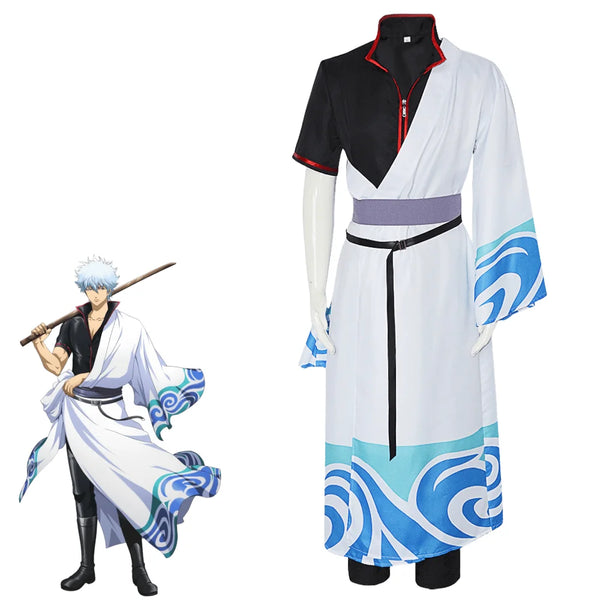 Gintama Sakata Gintoki Cosplay Costume Set Polyester Asian Size