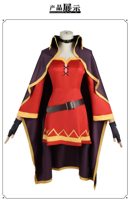 KonoSuba Megumin Cosplay Costume Full Set Polyester Asian Size