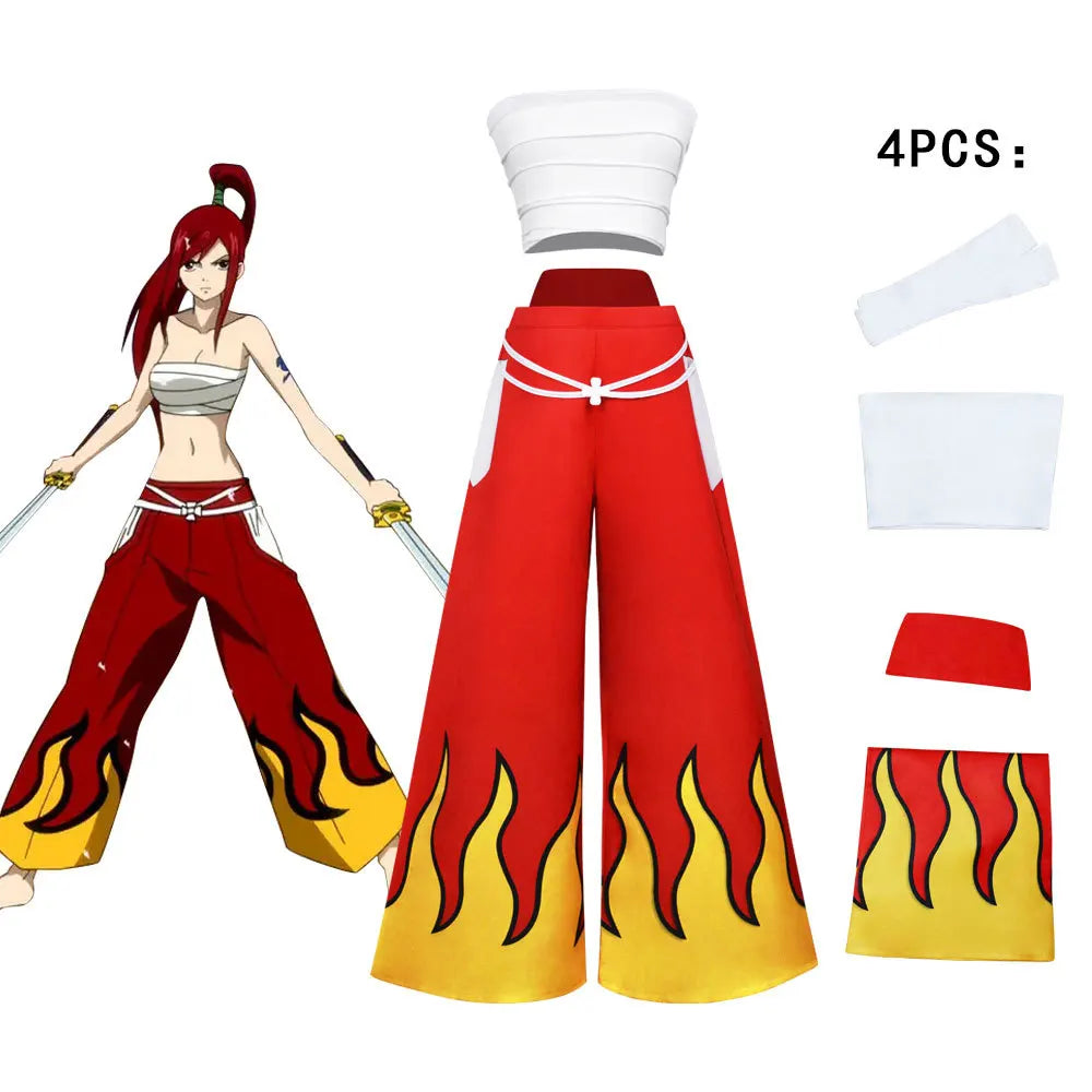 Fairy Tail Erza Scarlet Clear Heart Costume Set Polyester