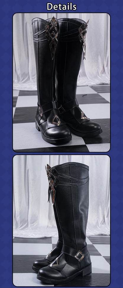 UWOWO Capitano Cosplay Shoes Game Genshin Impact Fatui Harbingers Il Capitan Cosplay Shoes Boots