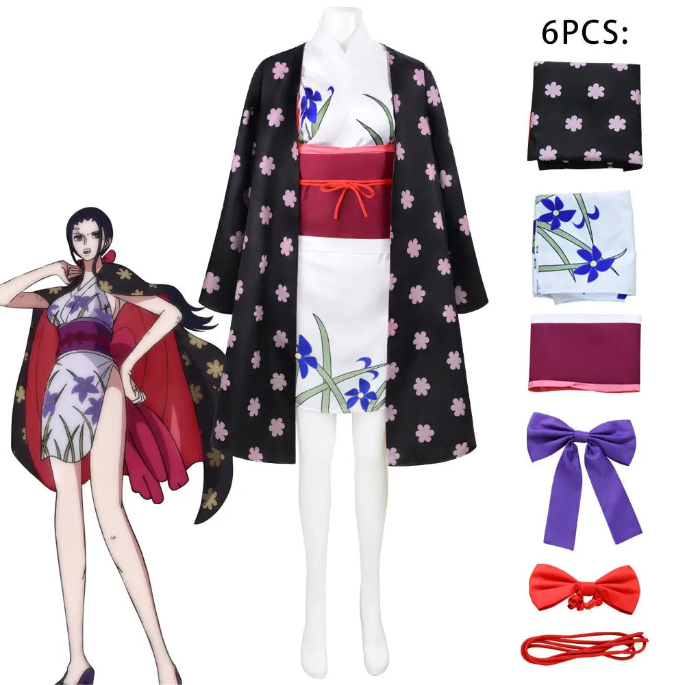 One Piece Nico Robin Wano Country Kimono Set Polyester