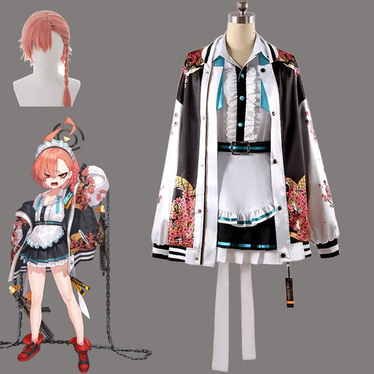 Blue Archive Mikamo Neru Cosplay Costume Set Polyester Asian Size