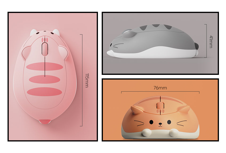 Akko Cat Theme Mouse 2.4GHz Bluetooth 3.0 / 5.0 Wireless Tri-mode Mouse for PC Laptop Computer Plug and Play