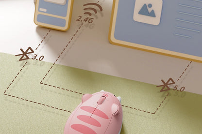 Akko Cat Theme Mouse 2.4GHz Bluetooth 3.0 / 5.0 Wireless Tri-mode Mouse for PC Laptop Computer Plug and Play