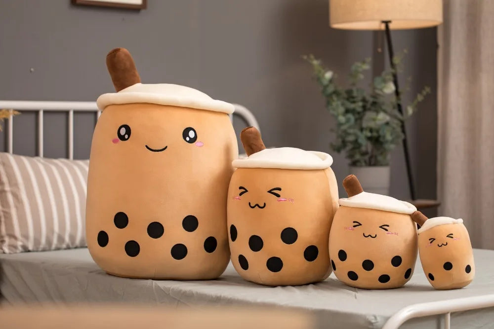 25-70cm Cartoon Fruit Bubble Tea Cup pillow stuffed soft Drink Apple Milk Tea back cushion fast food gifts for kids birthday