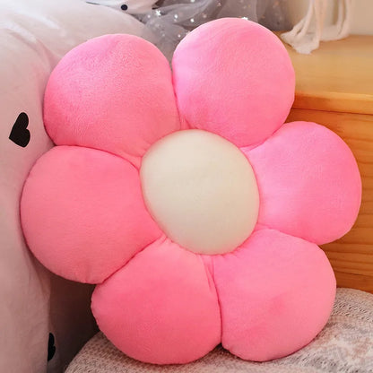 Long Plush Sunflower Pillow Stuffed Flower Shape Floor Mat Baby Game Mat Home Playmat Soft Plant Flower Throw Pillow Cushion