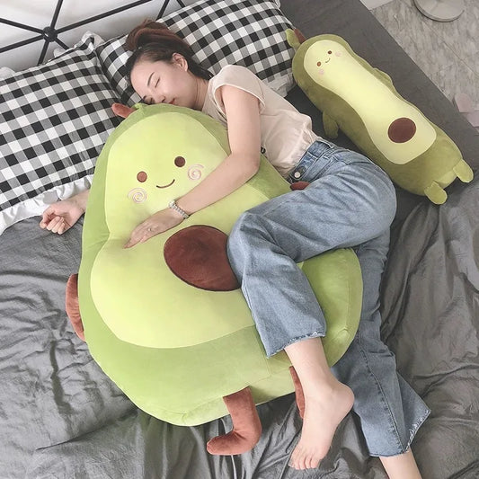 Cute Avocado plush toy Cartoon Smile  Avocado Sleeping pillow Cushion Stuffed plant soft doll fruit pillow baby toy gift for her