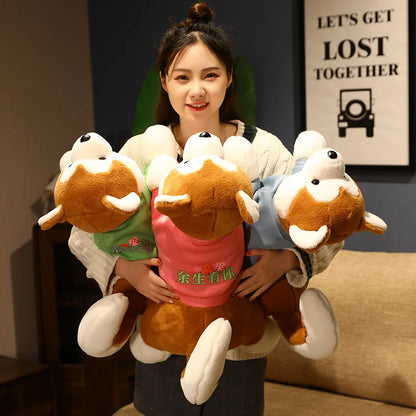 Japan Akita Canis lupus Dog Plush Toy Stuffed Soft Touch Long Plush Lifelike Shiba Inu Dog Doll Birthday Gift for Boy Present