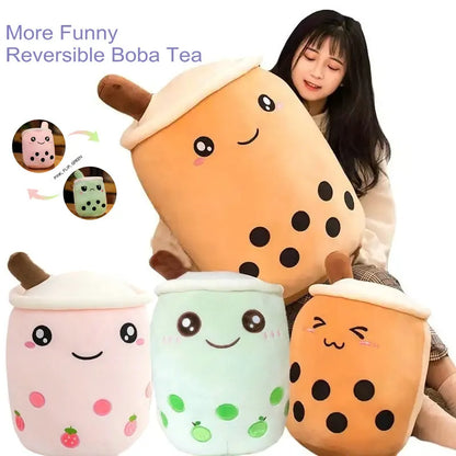 25-70cm Cartoon Fruit Bubble Tea Cup pillow stuffed soft Drink Apple Milk Tea back cushion fast food gifts for kids birthday