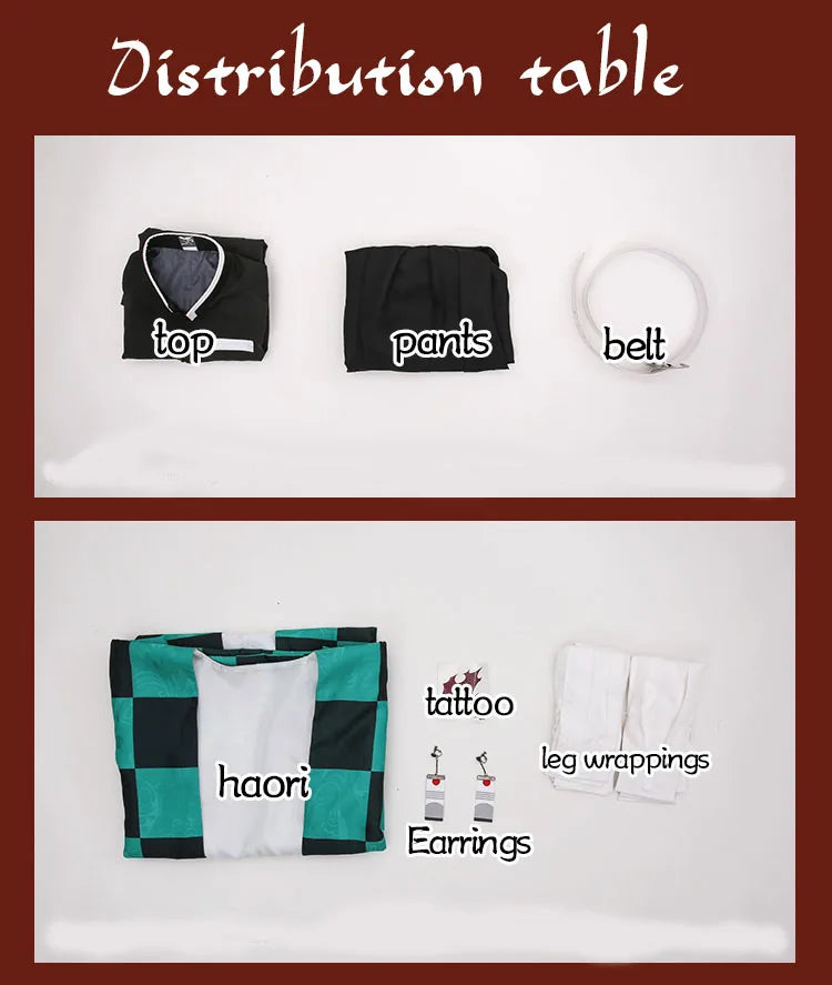 IN STOCK Kamadoo Tanjirouu Cosplay Costume Anime DokiDoki-SR Men Uniform Costume Tanjirouu Haori