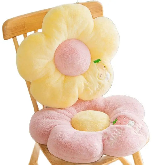 Long Plush Sunflower Pillow Stuffed Flower Shape Floor Mat Baby Game Mat Home Playmat Soft Plant Flower Throw Pillow Cushion