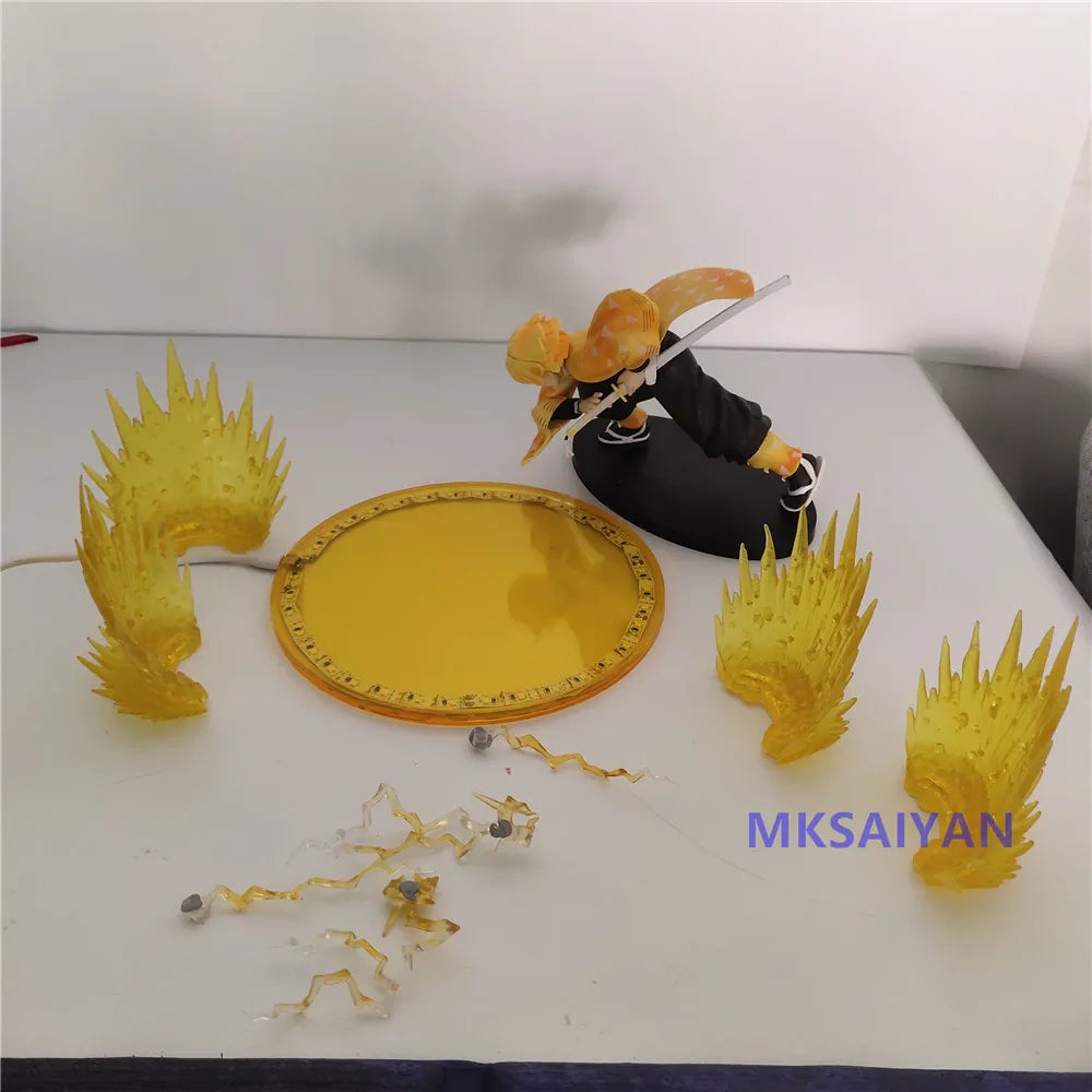 Anime Figure Action Demon Slayer Zenitsu DIY LED Set Ichiban Kimetsu no Yaiba Figures Lamp PVC Toys Flash Effect Collection Doll