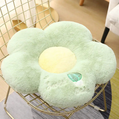 Long Plush Sunflower Pillow Stuffed Flower Shape Floor Mat Baby Game Mat Home Playmat Soft Plant Flower Throw Pillow Cushion